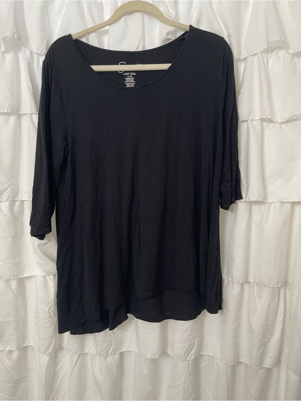 Women's Black Scoop Neck Tunic Top